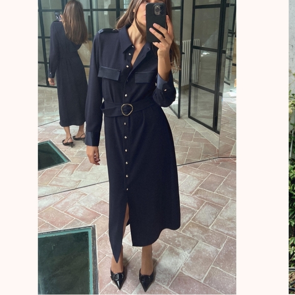 ZARA MIDI SHIRT DRESS SIZE XS - Picture 8 of 10